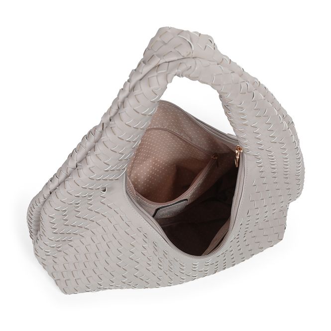 Hovedbilde June flettet skulderveske lys beige