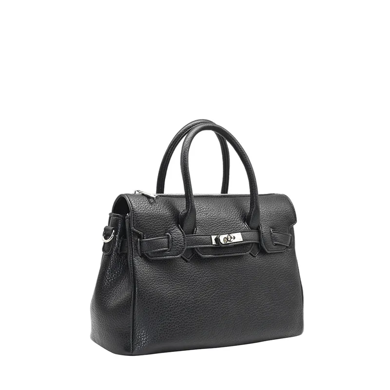 Havanna liten shopper silver - svart veske i imitert skinn