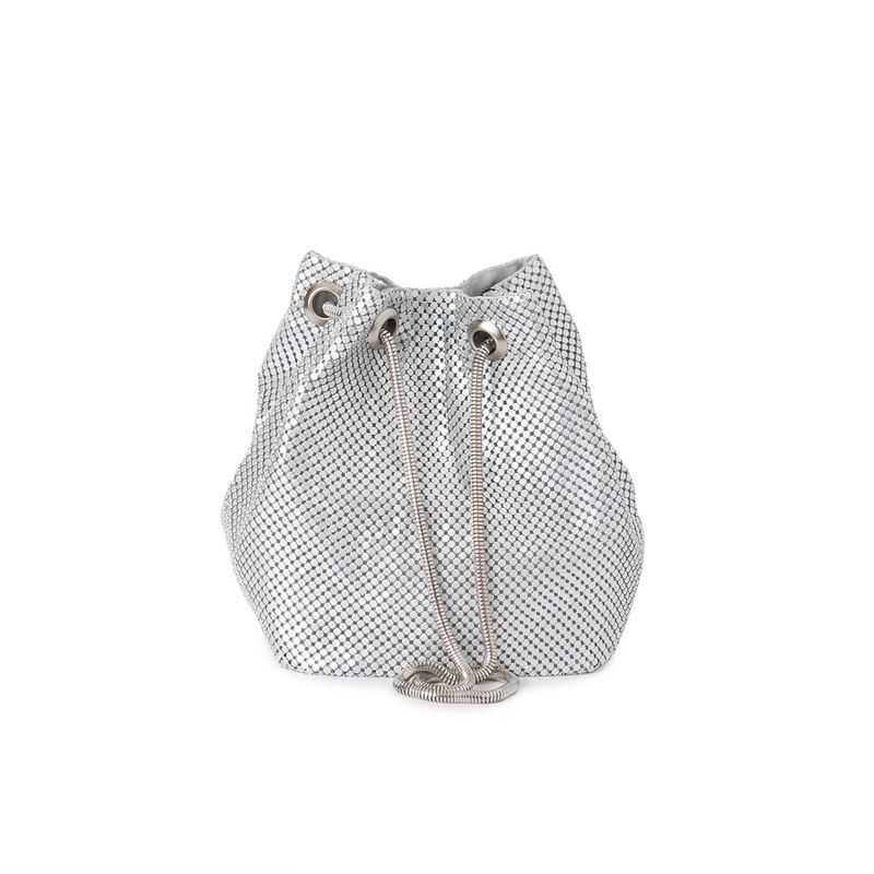 Selskapsveske bucketbag - sølv