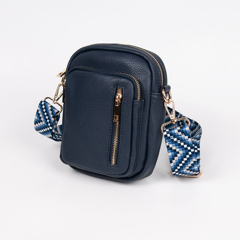 LEVI citybag med mønstret rem - marine