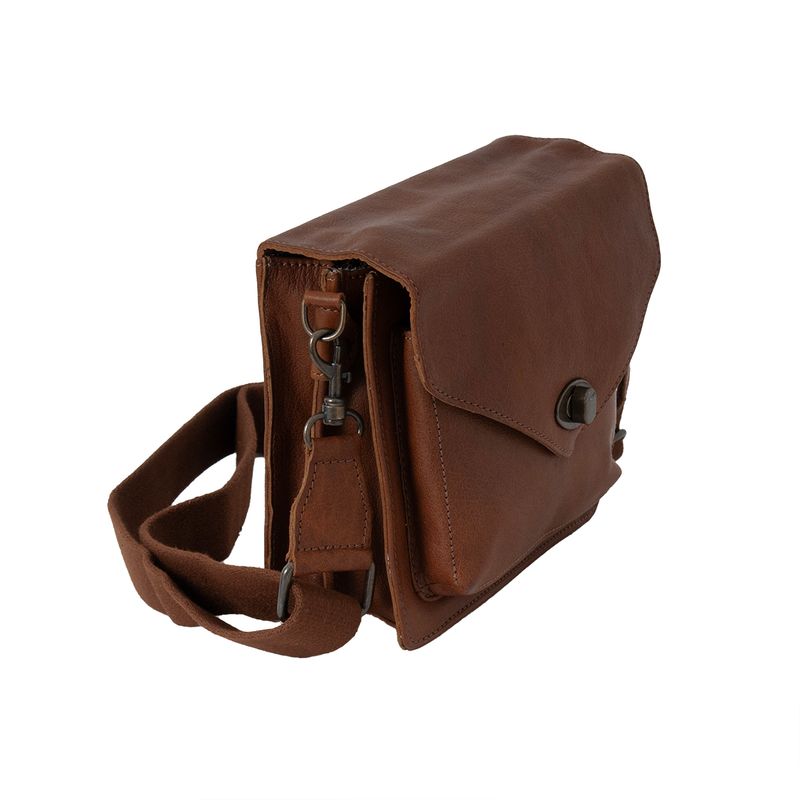 LUCY skinnclutch med låsspenne - brun
