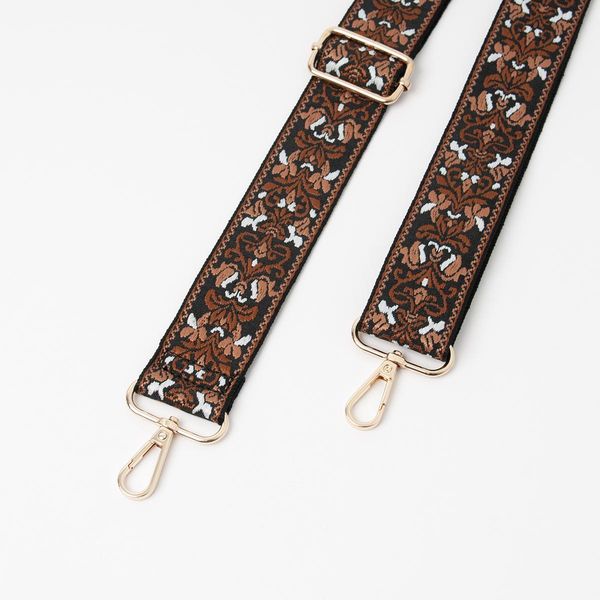 Hovedbilde Skulderrem svart og brun - bred veskereim med ...