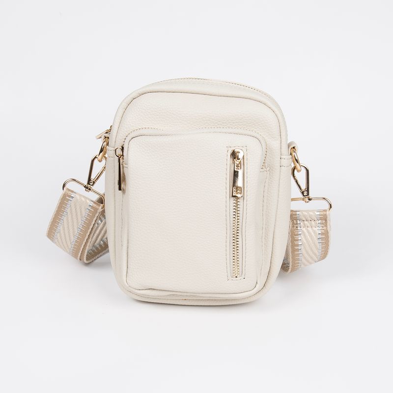 LEVI citybag med mønstret rem - lys beige