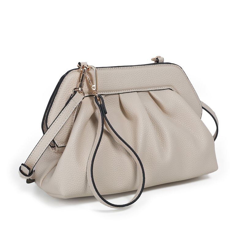 JOELLE portemone clutch/veske beige - liten veske med skulderrem