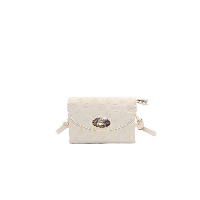 Huvudbild DANIELLE clutch ljus beige med präglat mönster