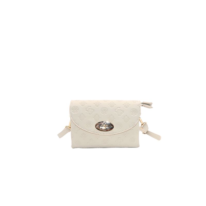 DANIELLE clutch lys beige med preget mønster