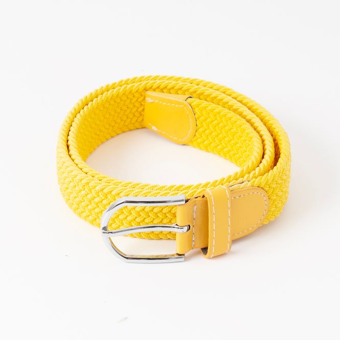 Hovedbilde Strikkbelte, sølv - gul