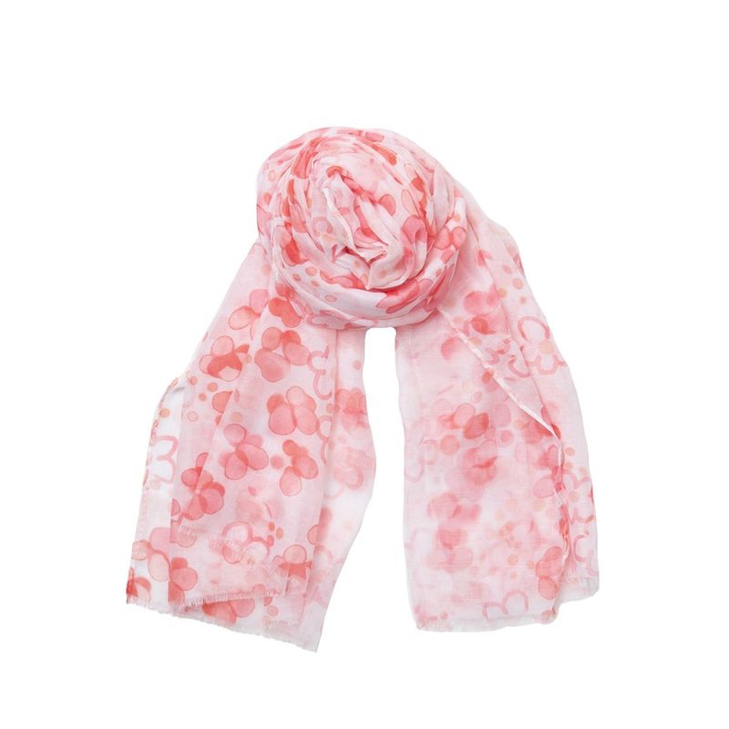 Skjerf med duse blomster - korall