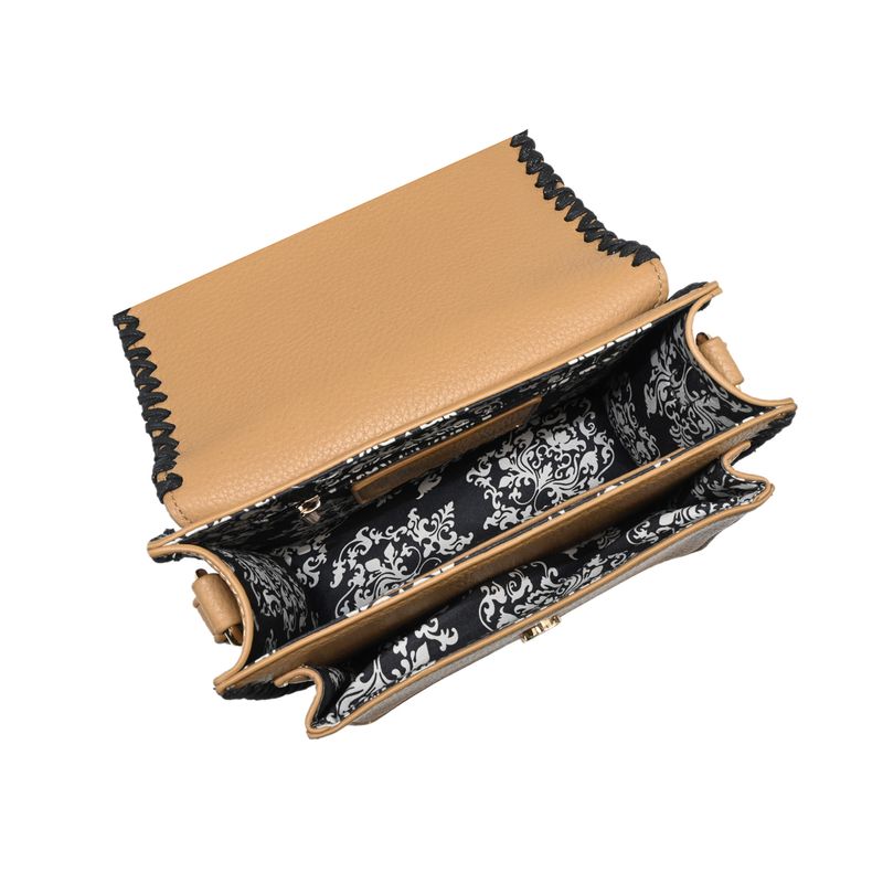 CAMILLE clutch med søm - cognac