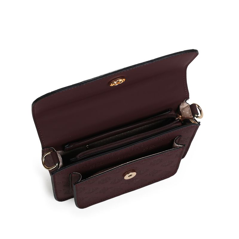 Hillevi clutch burgunder - veske i imitert skinn med gullfargede detaljer