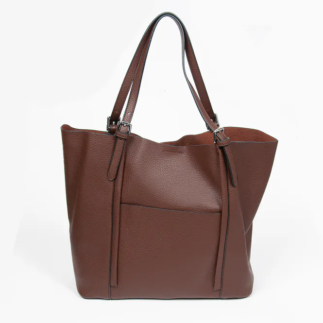Hovedbilde Hilde shopper veske brun - stor tote i imitert ...