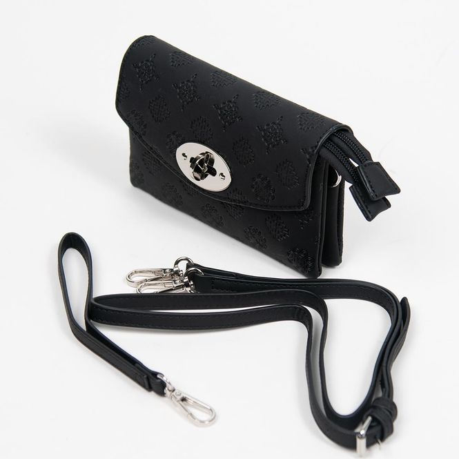 Huvudbild DANIELLE clutch med präglat mönster svart ...