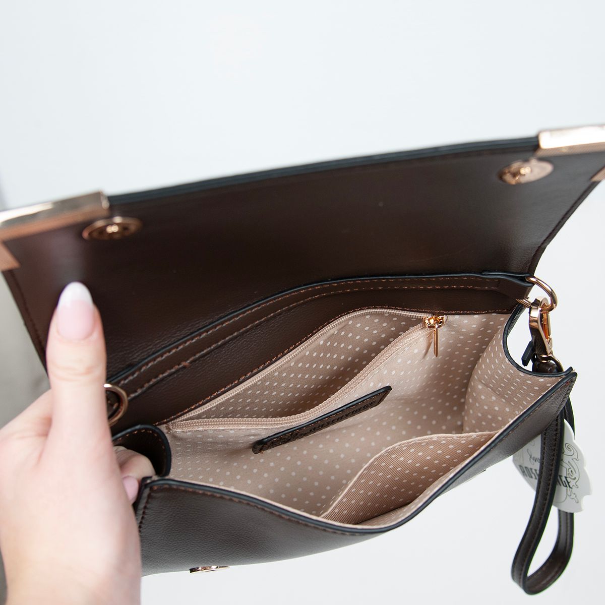 Happy party clutch - brun