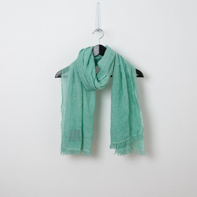 Hovedbilde Ull/viskose vevet sjal - lys grønn