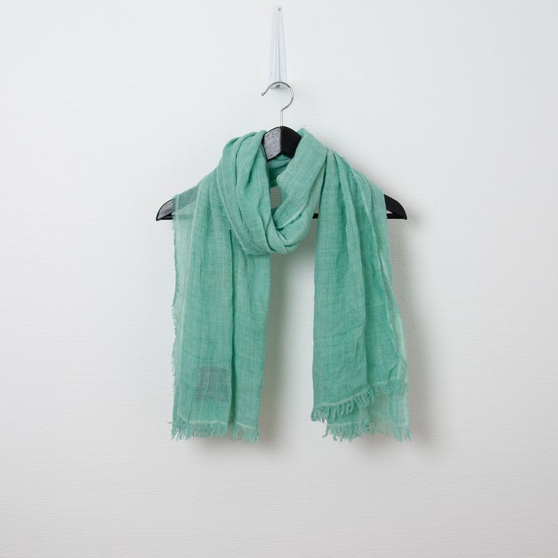 Ull/viskose vevet sjal - lys grønn