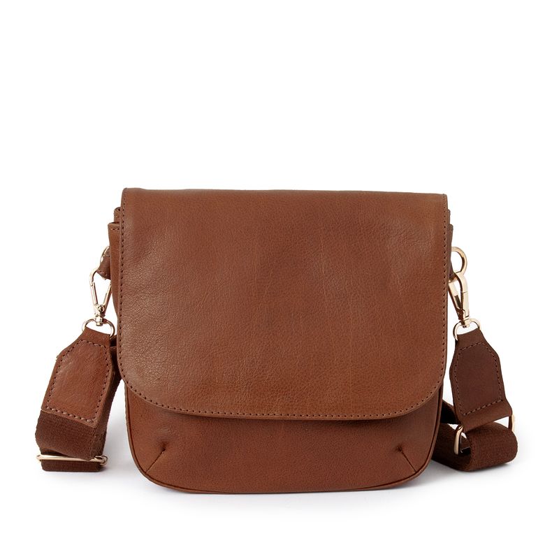 LEXI clutch i skinn - brun
