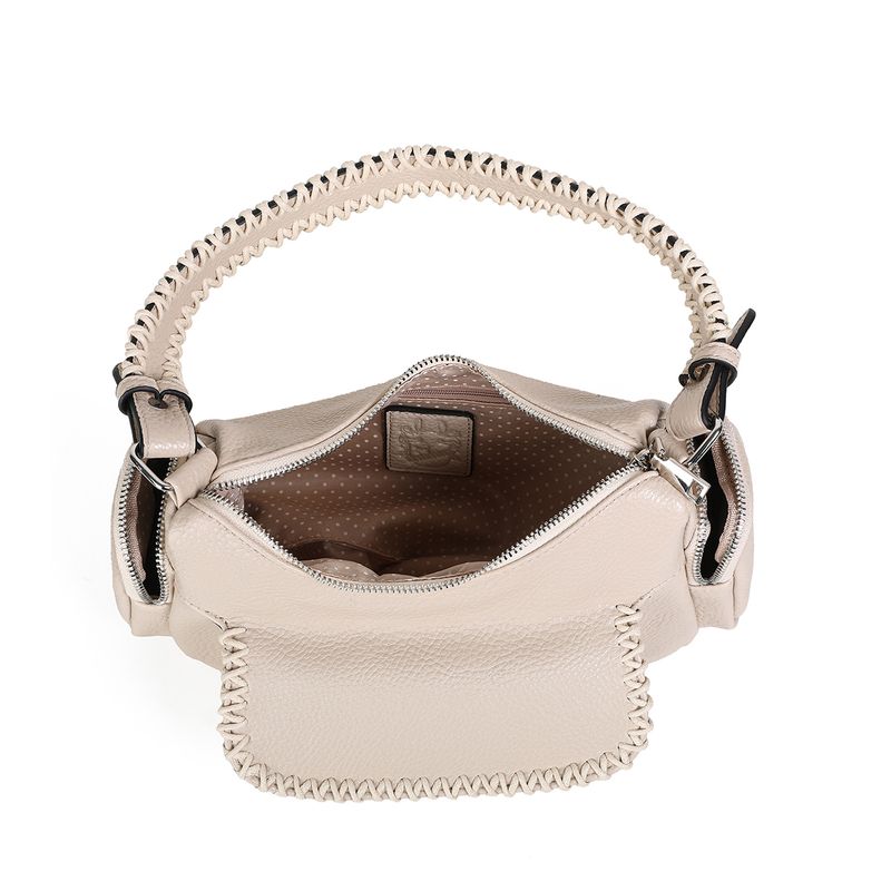 FANNY väska med flätad kant - beige