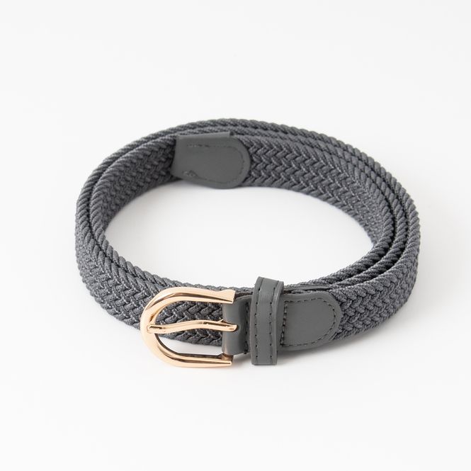 Hovedbilde Smalt strikkbelte, gull - grå