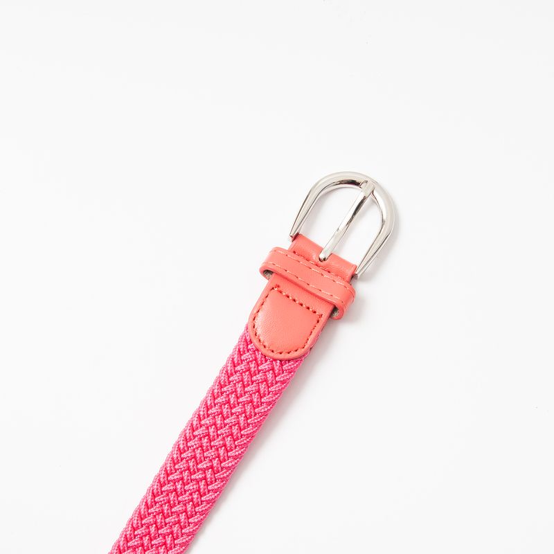 Smalt strikkbelte, sølv - rosa