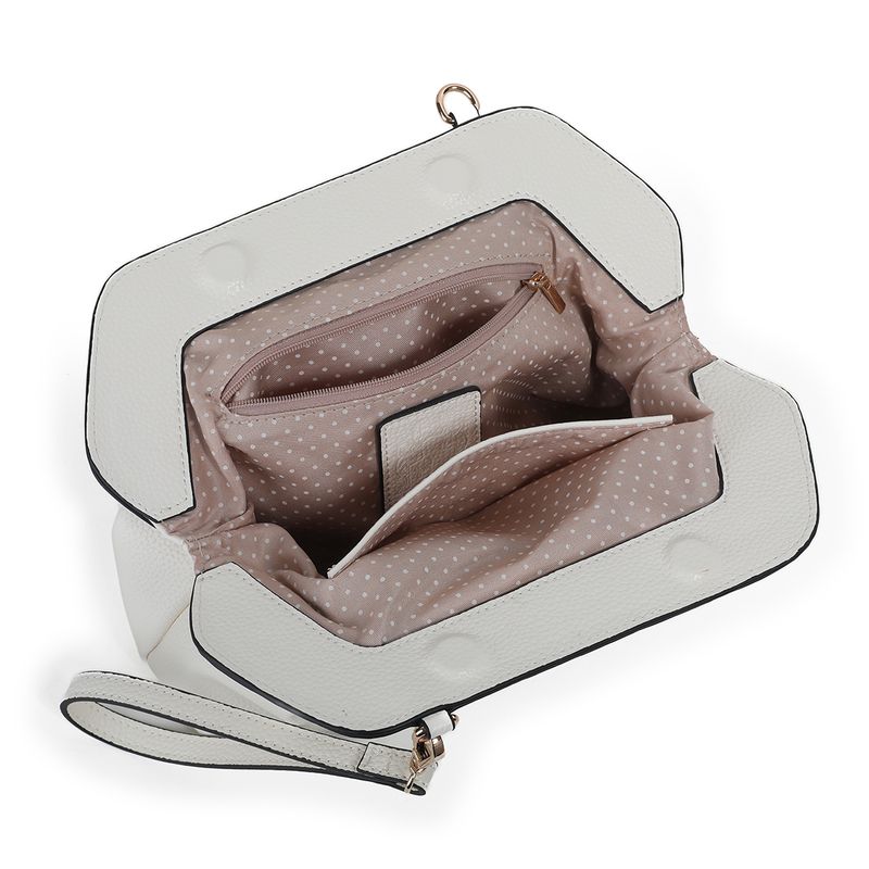 JOELLE portemone clutch/veske hvit - liten veske med skulderrem