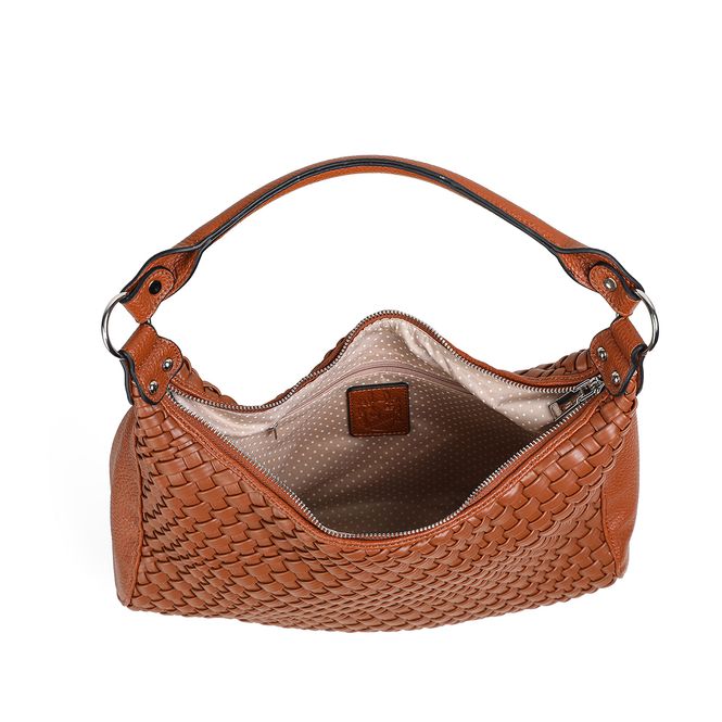 Hovedbilde FIGARO flettet crossbag - cognac
