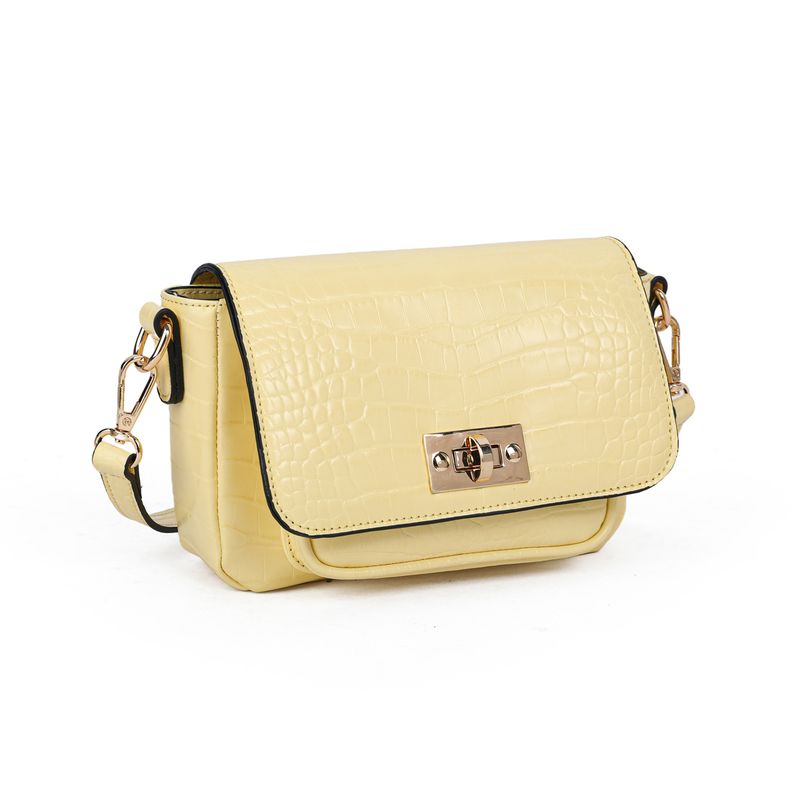 BEVERLY croco clutch - lys gul