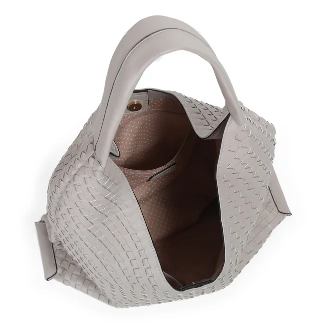 Hovedbilde JEAN flettet skulderveske i lys beige
