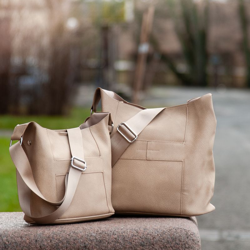 Anna stor crossbag - beige