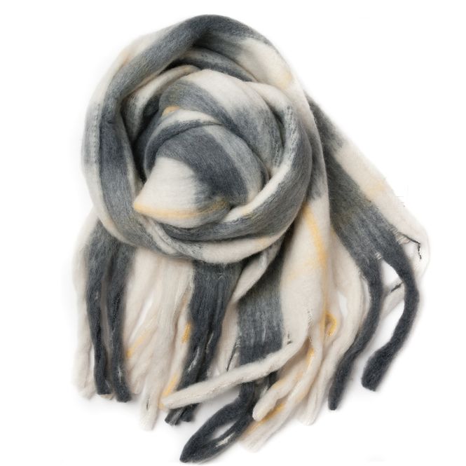 Hovedbilde Fluffy skjerf med stripe - grå