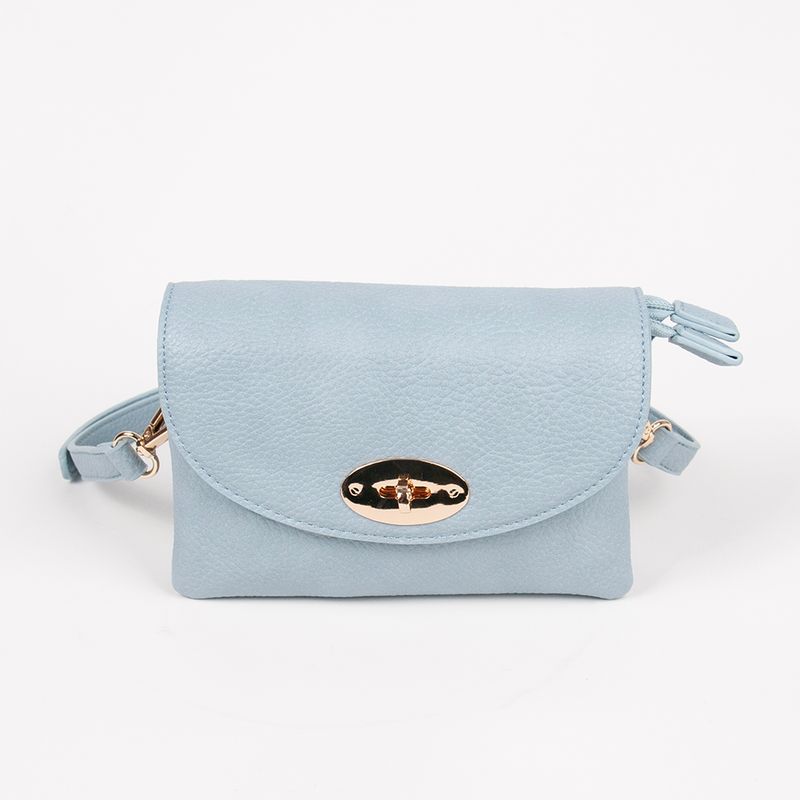 DANIELLE clutch blå pastel i imitert skinn