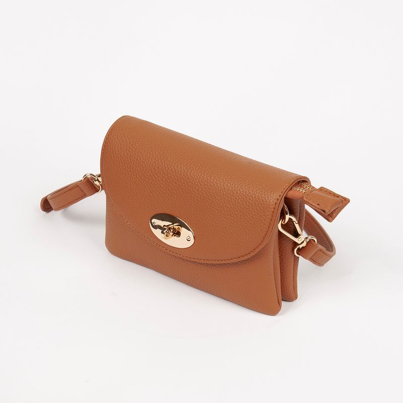 DANIELLE clutch cognac i imitert skinn