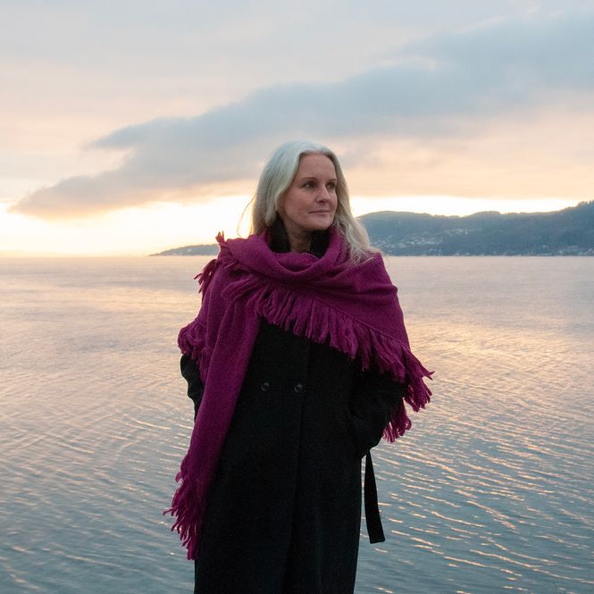 Hovedbilde Sjal i mohairmix - mørk rosa