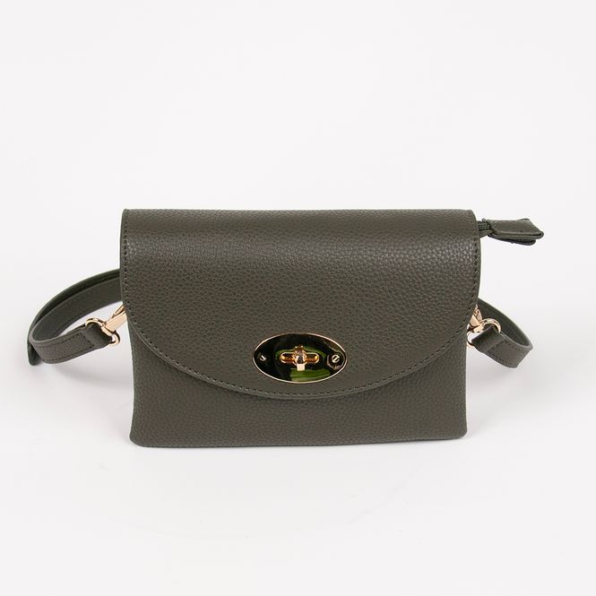 Hovedbilde DANIELLE clutch militærgrønn i imitert skinn