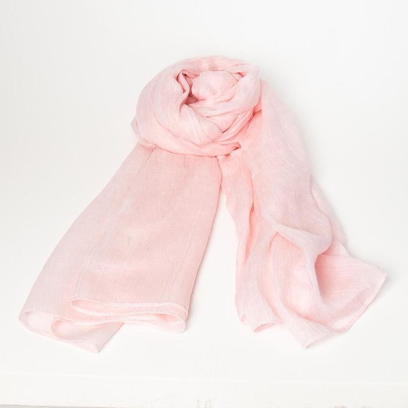 Enfärgad scarf i ljusrosa 100 x 180 cm – lyxig modal- och polyesterblandning