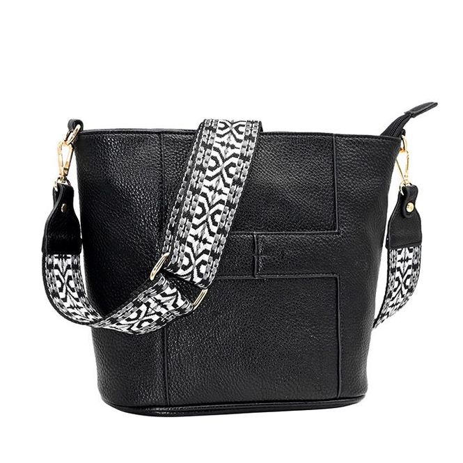 Hovedbilde Iria crossbag med mønstret rem - svart