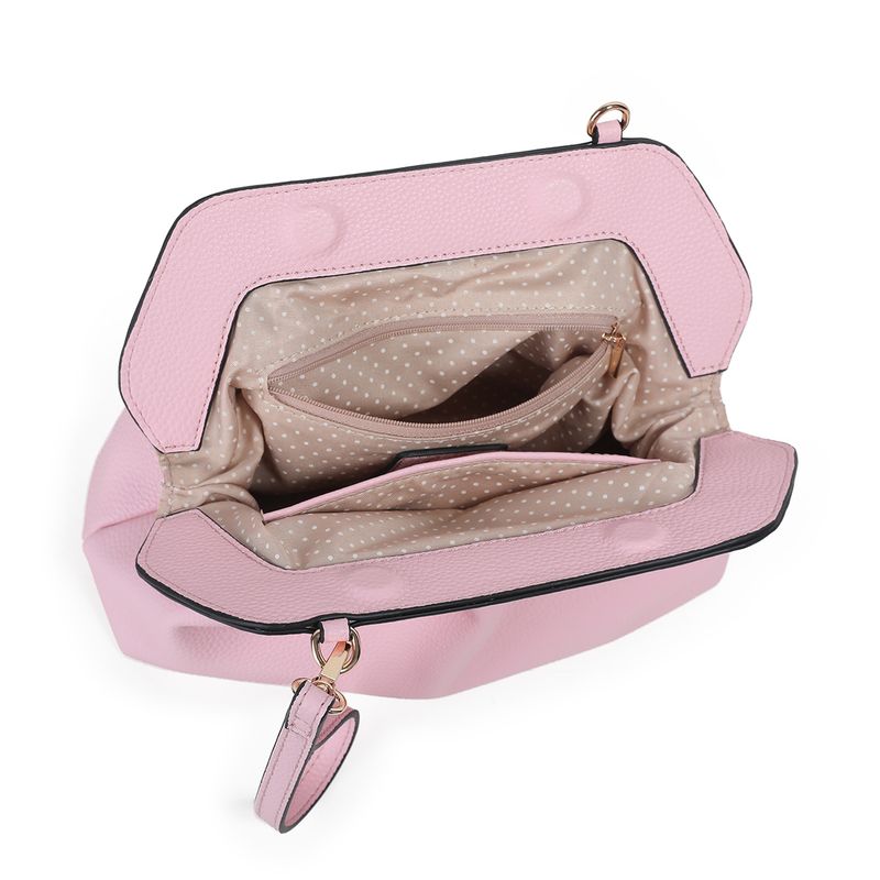 JOELLE portemone clutch/veske lys rosa - liten veske med skulderrem
