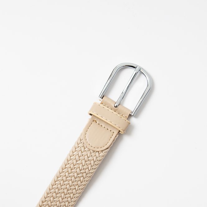 Hovedbilde Strikkbelte, sølv - beige
