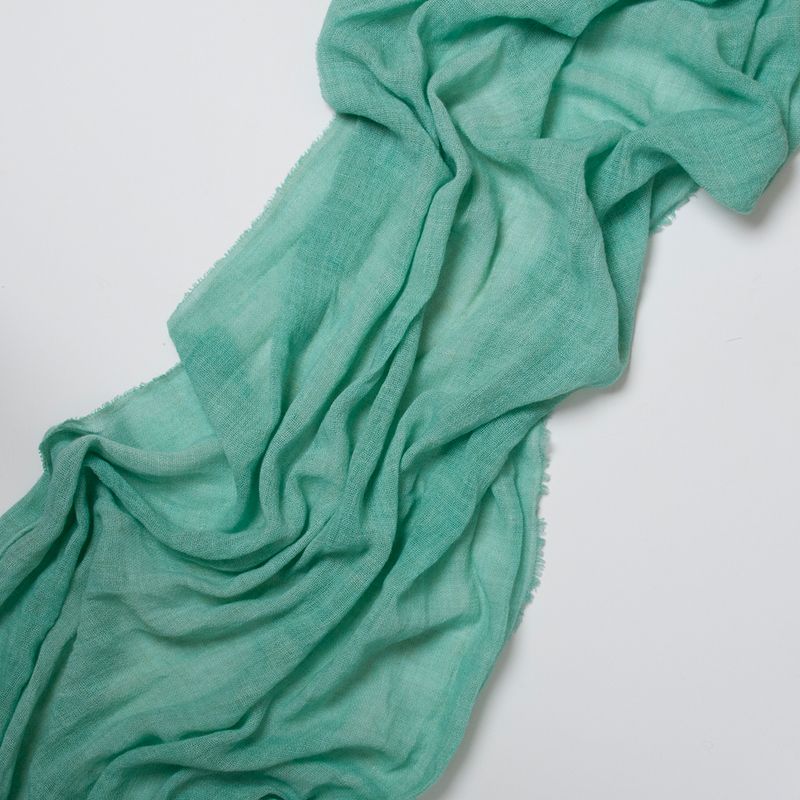 Ull/viskose vevet sjal - lys grønn