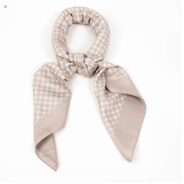 Hovedbilde Mønstret silk look skjerf 90 x 90 cm - beige