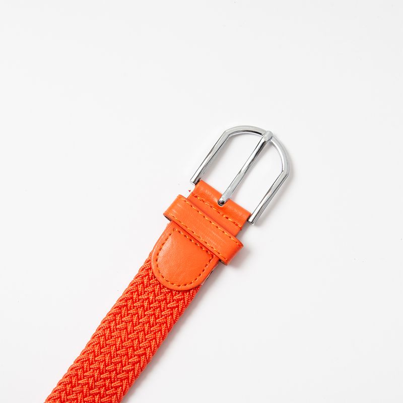 Strikkbelte, sølv - orange