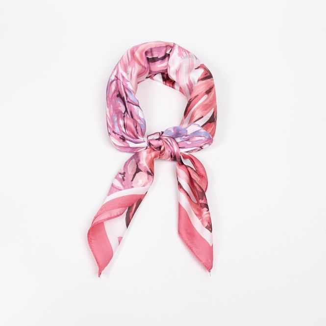 Huvudbild Liten scarf 70x70 cm - abstrakt rosa mönster