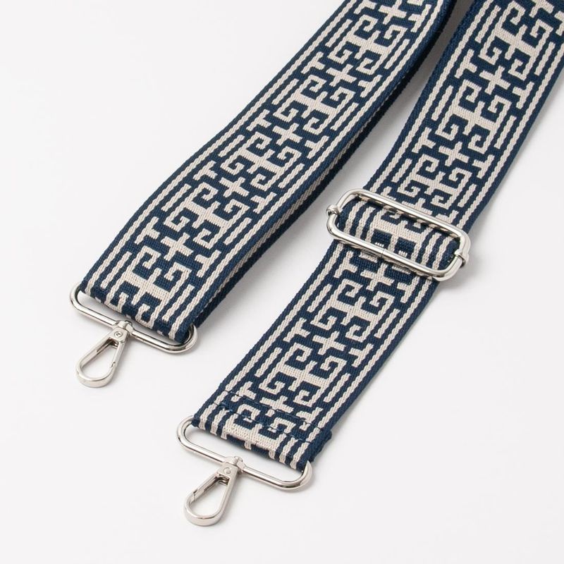 Skulderrem med antikkmønster - marineblå