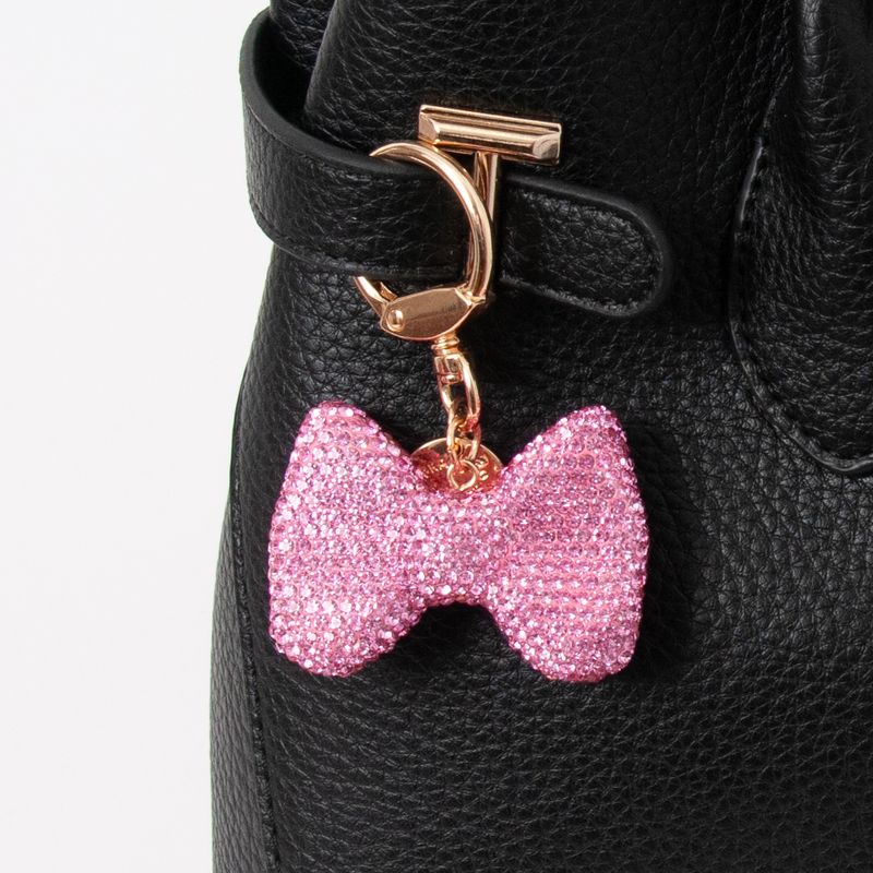 Veskepynt glitter SLØYFE - rosa