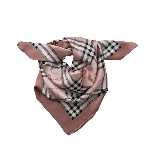 Hovedbilde Rosa og sort lite skjerf med rutemønster - 70x70 ...